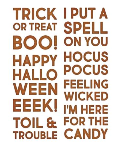 Bold Text Halloween Diecuts