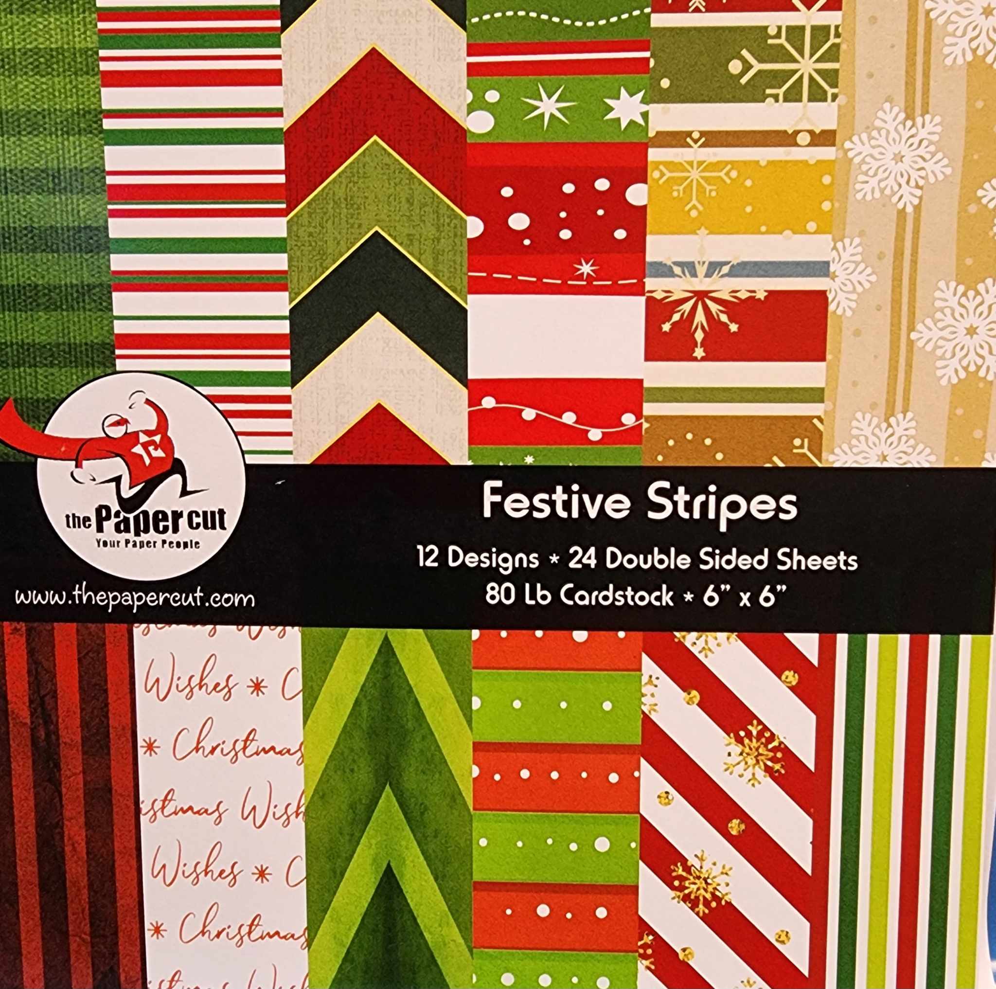 Festive Stripes 6 x 6 Paper Pack