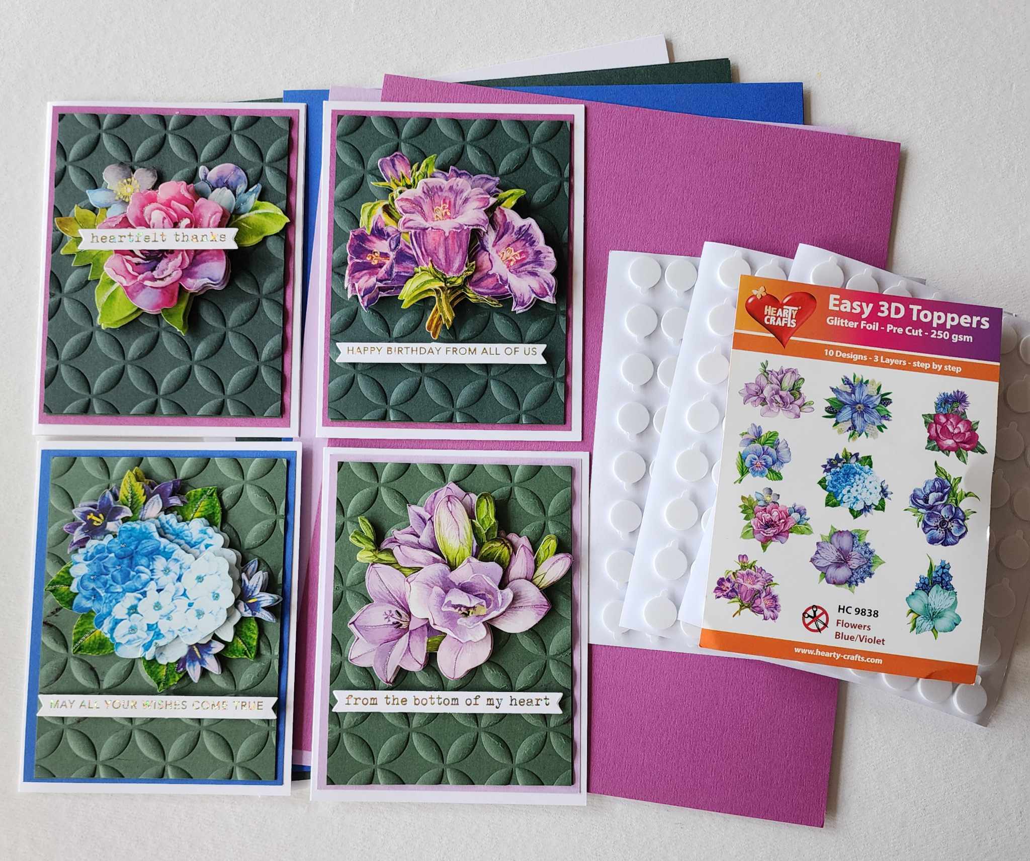 Flowers Blue Violet Card Kit