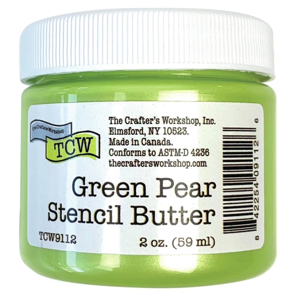 Green Pear Stencil Butter