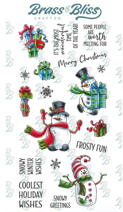 Snowmen with Presents Stamp and Metal Die